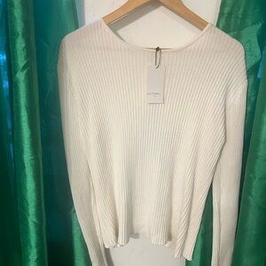 Women's Ribbed Cream Sweater